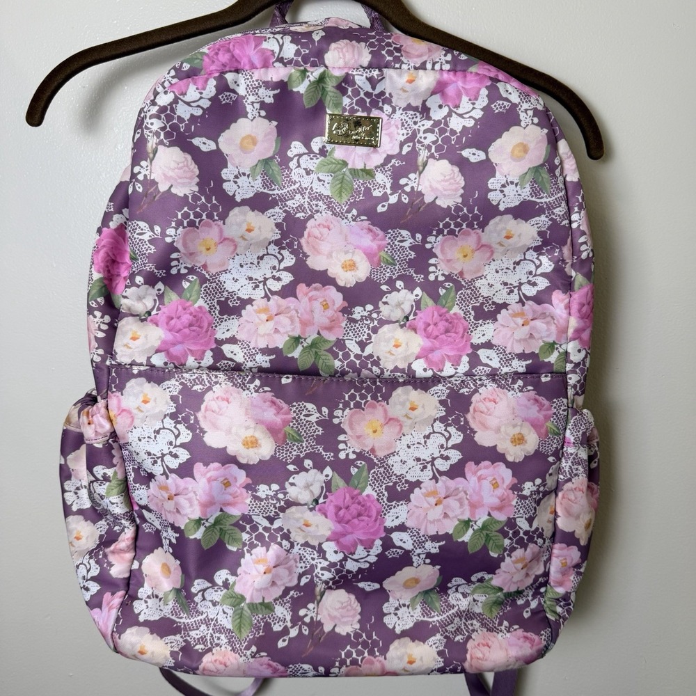 Luv Betsy Johnson Full Size Pink Floral Backpack Purse Bag Kiss